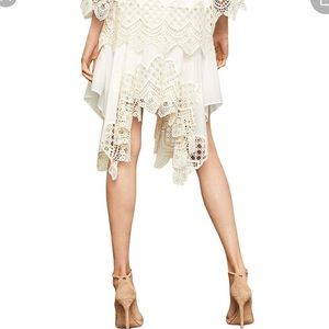 BCBG Womens Crochet Embroidered Peasant Boho Skirt